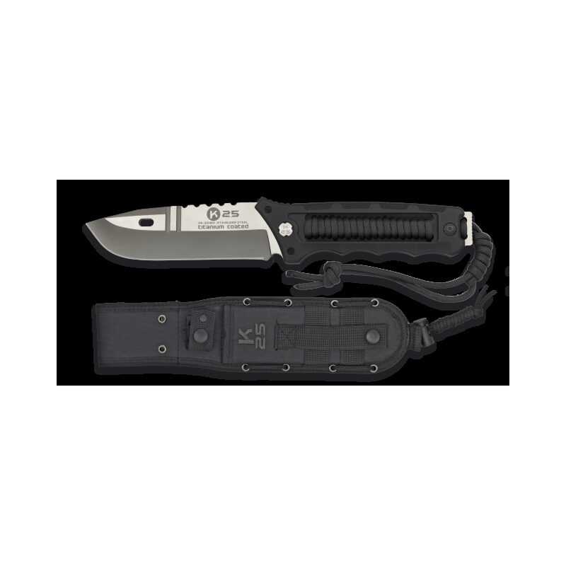 Cuchillo Táctico k25 Encordado Negro 32165