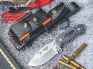 Cudeman 115-BC  Mini Boina Verde–  Cuchillo Bushcraft, Micarta  & Böhler N695