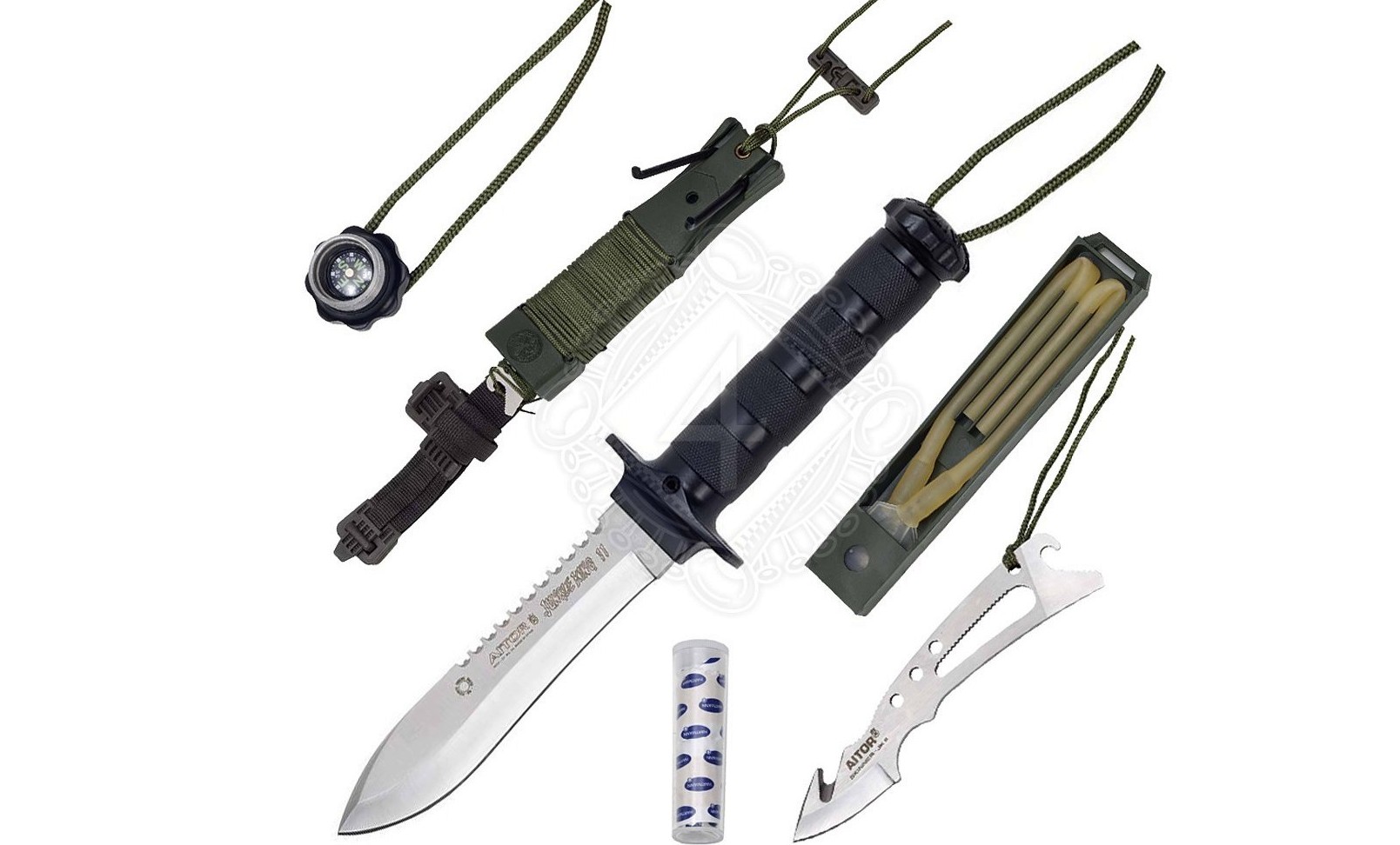 Aitor Jungle King II Blanco 16012 - Cuchillo de Supervivencia - Kit
