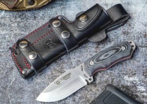 Cudeman 115B Mini Boina Verde– Cuchillo Bushcraft, Micarta & Böhler N695