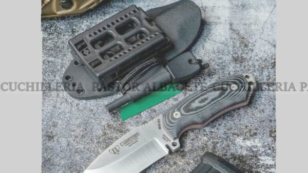 Cudeman 115BK Mini Boina Verde–  Cuchillo Bushcraft, Micarta  & Böhler N695