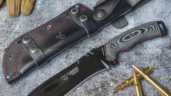 Cudeman 299-N-  Boina Verde Español –  Cuchillo Bushcraft, Micarta  & Böhler N695