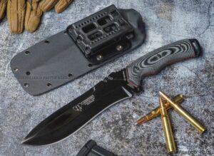 Cudeman 299-N-K-  Boina Verde Español–  Cuchillo Bushcraft, Micarta  & Böhler N695