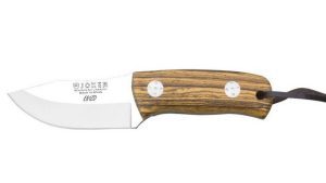 Cuchillo Joker Erizo CB75 – Acero MoVa | Mango de Bocote + Funda de Cuero | Caza y Bushcraft