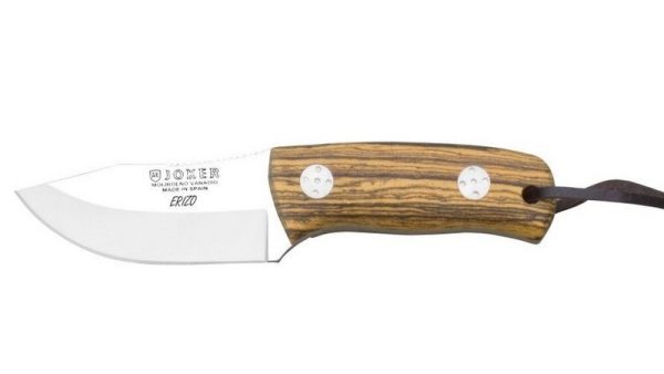 Cuchillo Joker Erizo CB75 – Acero MoVa | Mango de Bocote + Funda de Cuero | Caza y Bushcraft