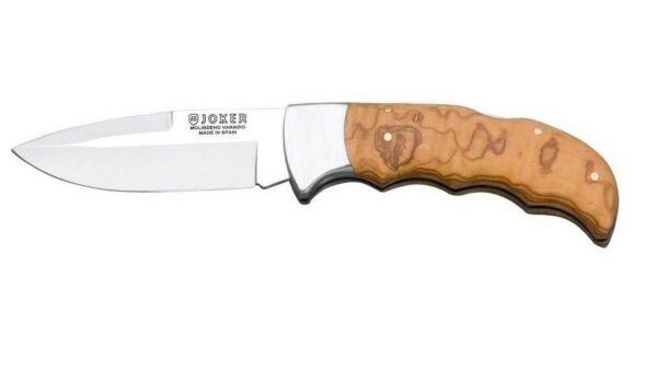 Navaja de Caza Joker NO19 Terrier – Hoja de 9 cm | Mango de Madera de Olivo | Fabricada en Españ
