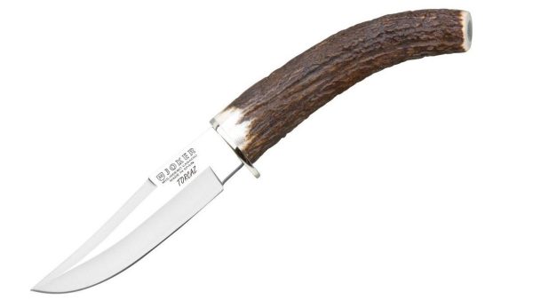 Cuchillo Joker Torcaz CC71 – Acero MoVa | Mango de Cuerno de Ciervo + Funda de Cuero | Ideal para Caza y Bushcraft