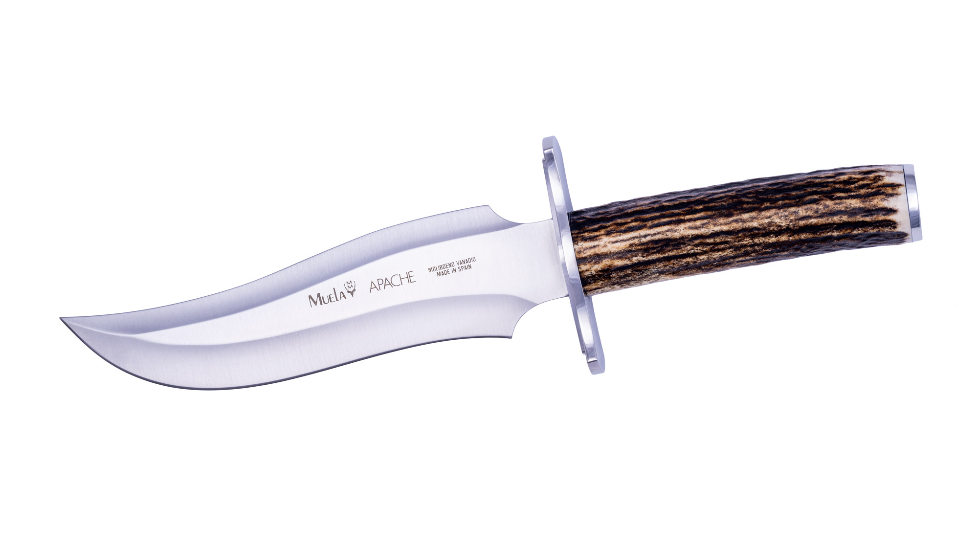Cuchillo Muela Apache - Asta de Ciervo - Funda Piel - Imagen 2