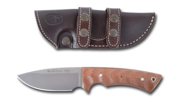 El Muela Rhino-10SV.C es un cuchillo de caza de alta gama, fabricado artesanalmente en España. 