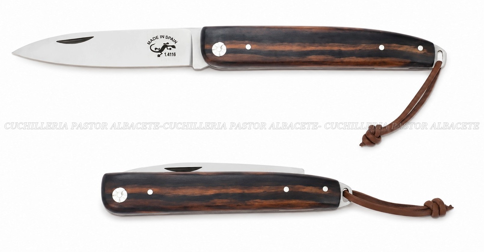 La Salamandra 100111 Ébano Rizado es una navaja premium fabricada en Albacete que combina diseño tradicional, materiales nobles y funcionalidad moderna.