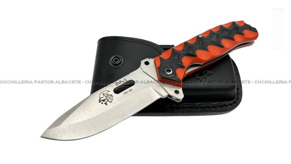 Navaja J&V CDA SV1 Micarta Negra/ Naranja