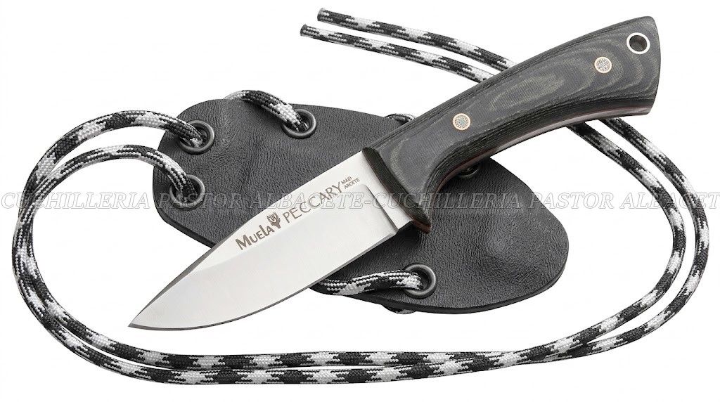 Cuchillo Muela Peccary 8.M Micarta Negra Funda Kydex