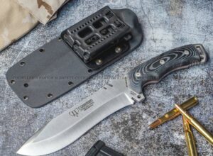 Cudeman 299-BK-  Boina Verde Español –  Cuchillo Bushcraft, Micarta  & Böhler N695