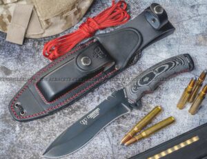 Cudeman 299-NC-  Boina Verde Español –  Cuchillo Bushcraft, Micarta  & Böhler N695