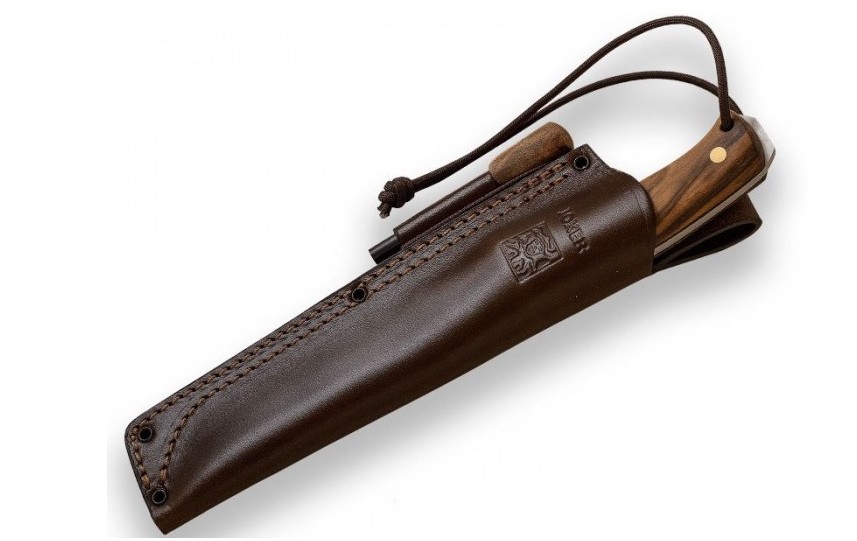 Cuchillo Joker Nomad CN125-P Nogal Funda Cuero + Pedernal