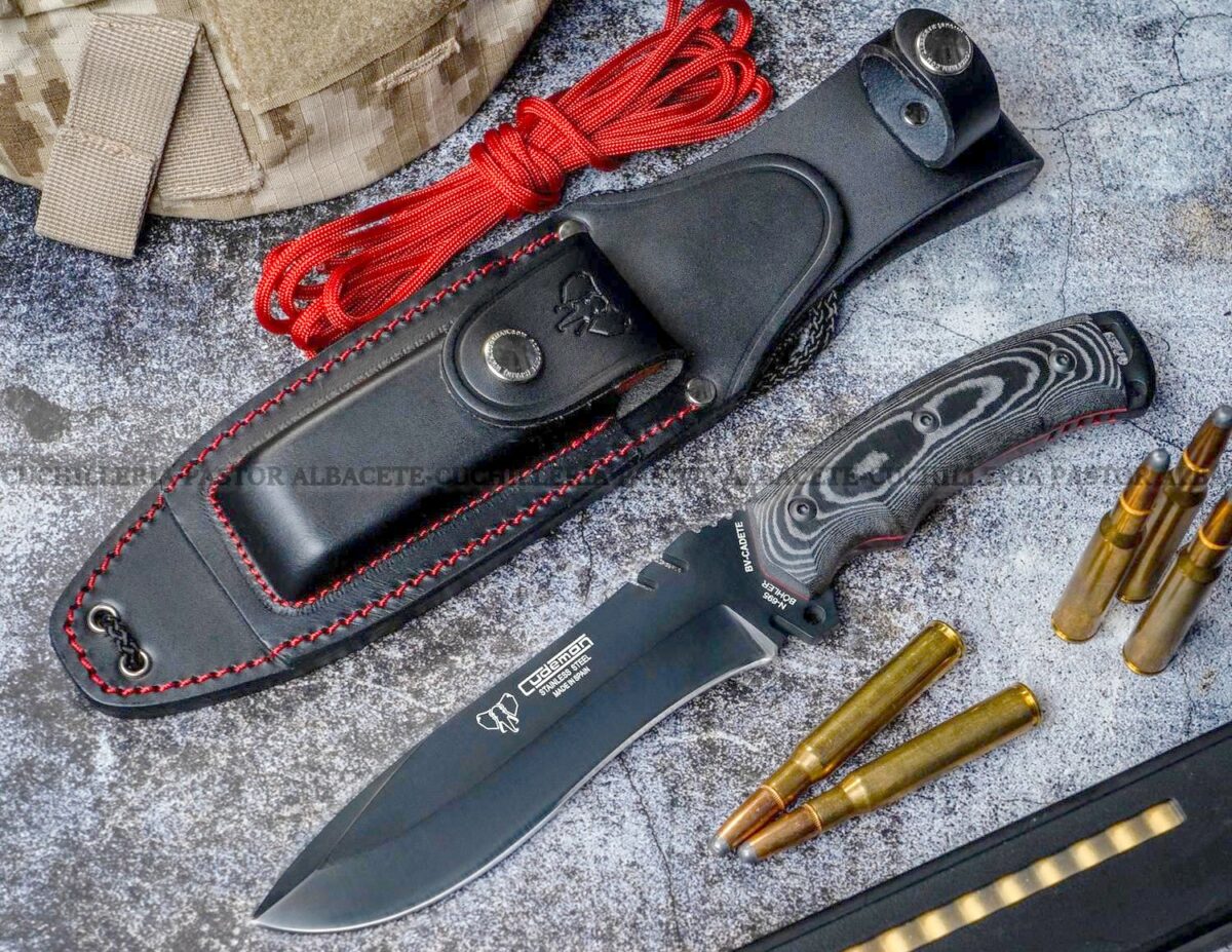 Cudeman 291-NC -  Cadete Boina Verde –  Cuchillo Bushcraft, Micarta  & Böhler N695