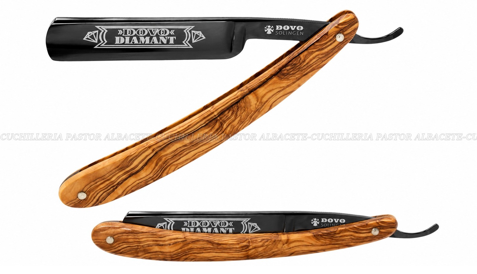 Dovo Solingen Navaja de Afeitar 5/8 Olivo 115.5861 – Acero al Carbono Negro