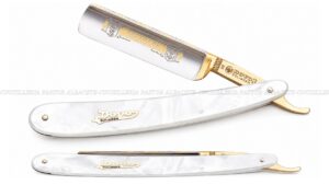 La Dovo Solingen Navaja Dovo Solingen 5/8 Madre Perla combina elegancia, tradición y precisión en una pieza de afeitado premium fabricada en Alemania.