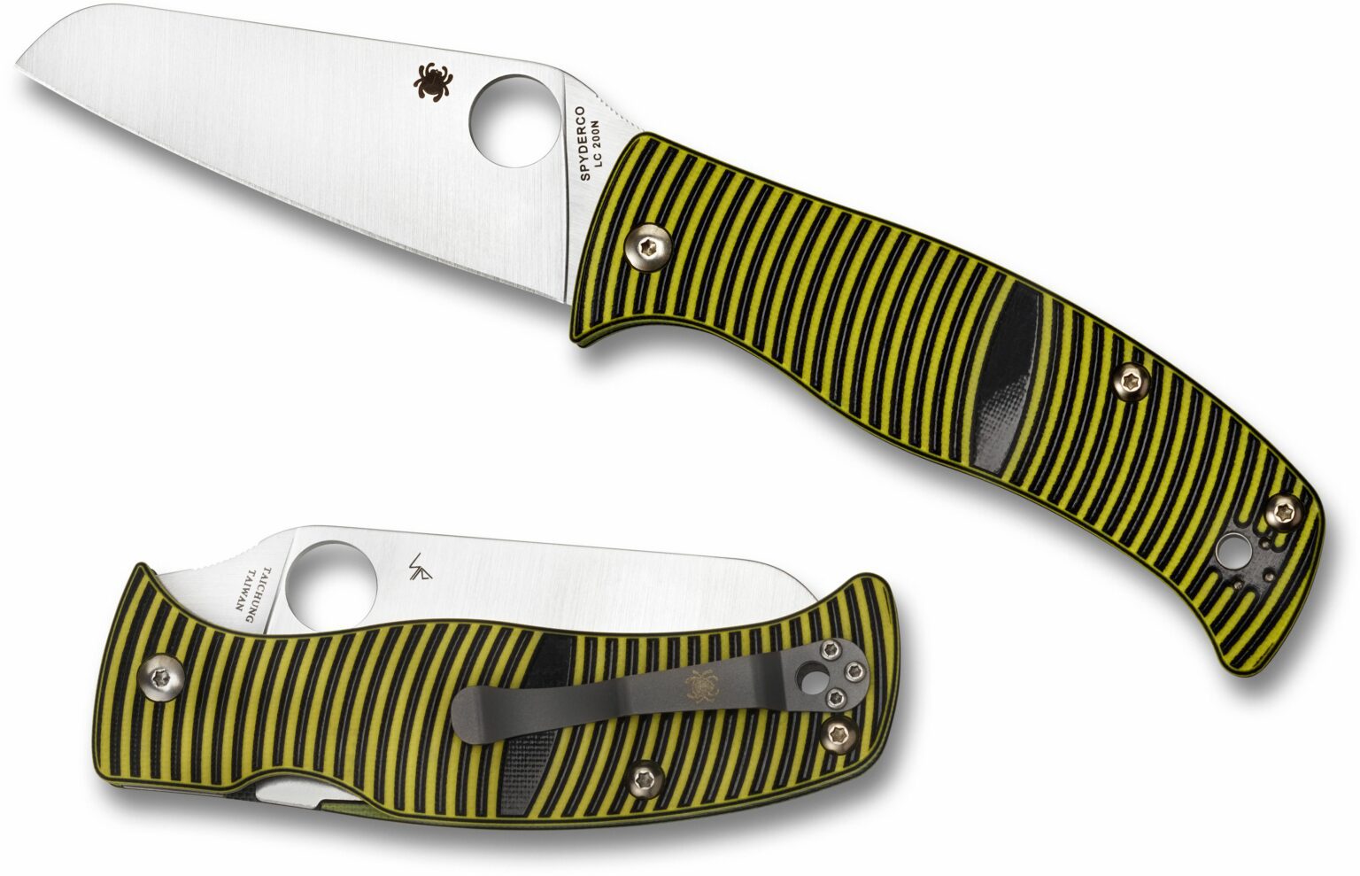 Navaja Spyderco Caribbean – Acero Inoxidable LC200N | Mango G10 Negro/Amarillo