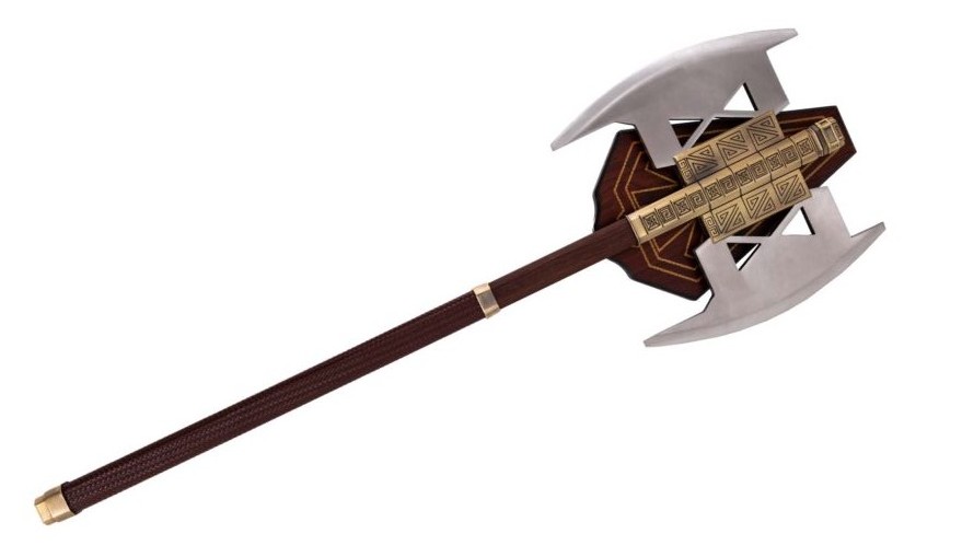 Hacha Gimli - El Señor de los Anillos con soporte para pared