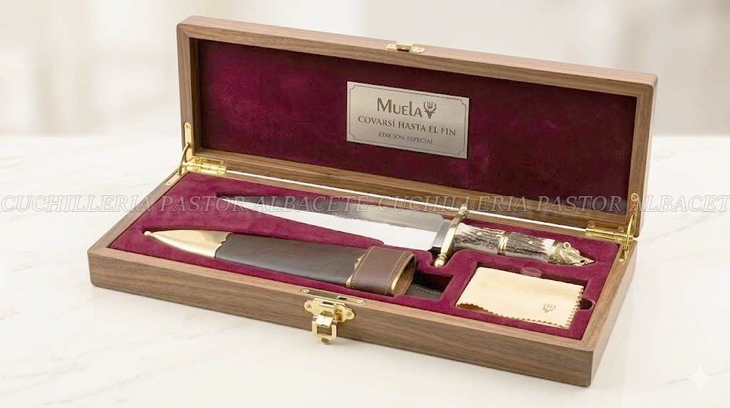Cuchillo Muela Covarsi COV-C.E Lujo Asta de Ciervo Estuche