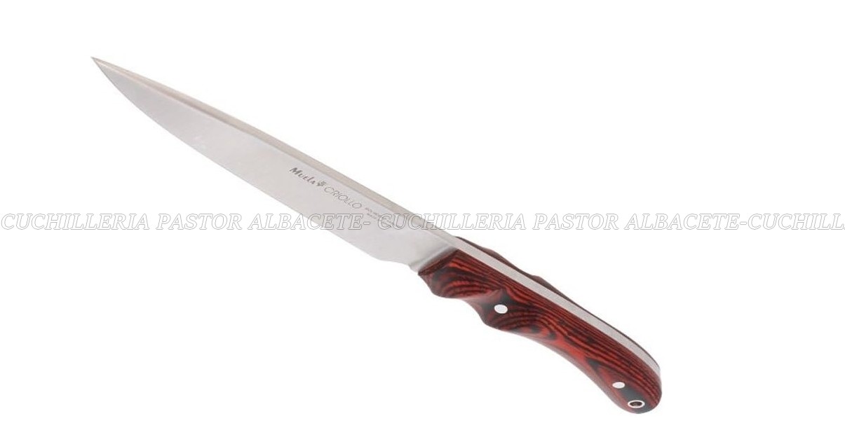 Cuchillo Muela Criollo - Madera Coral - Funda Cuero - Imagen 2