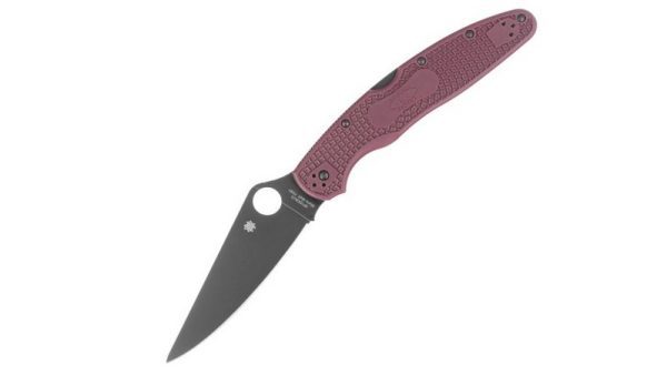 Navaja Spyderco Police 4 Sprint Run 2024 - Hoja Negra y Mango Burdeos