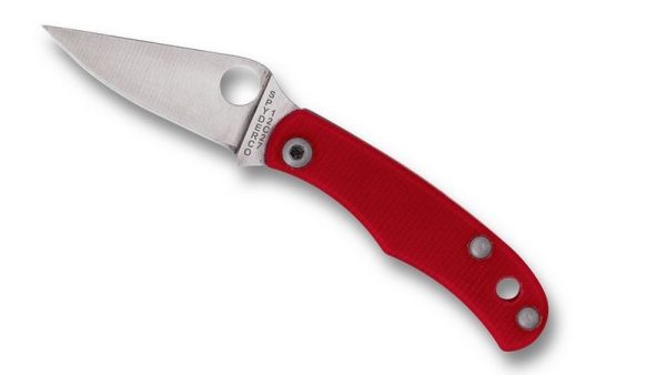 Spyderco Bug Red G-10 – Navaja de Bolsillo Ultraligera con Hoja 12C27 y Mango Texturizado