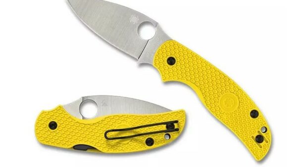 Spyderco Sage 5 Lightweight Salt C123PYL – Navaja EDC Anticorrosiva con Hoja MagnaCut y Mango Amarillo FRN