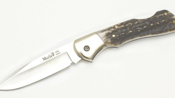 Navaja Muela BX‑8A | Hoja 8,5 cm – Cachas Asta de Ciervo – Back‑Lock