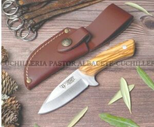 Cuchillo Cudeman Colibri II 135-L– Desollador profesional con empuñadura de Madera de Olivo
