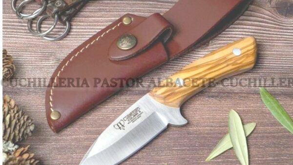 Cuchillo Cudeman Colibri II 135-L– Desollador profesional con empuñadura de Madera de Olivo