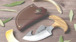 Cuchillo Cudeman Bear Claw 139-L– Desollador profesional con empuñadura de Madera de olivo