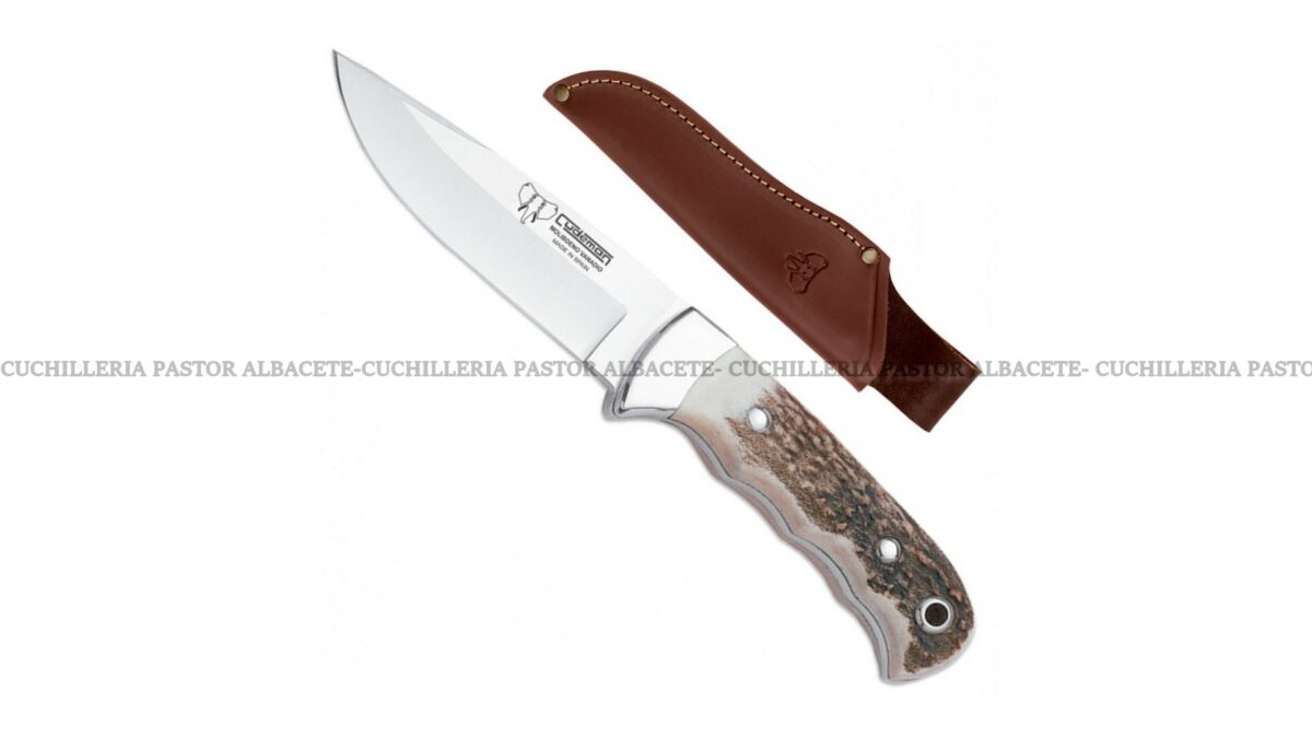 Cuchillo Cudeman Turón 146-C –  Asta Ciervo Pulido - Funda Piel - Imagen 2