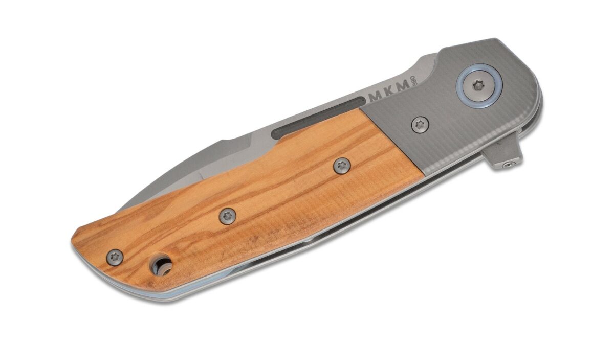 Navaja MKM Clap By LionSteel MK.LS01OT- Olivo/Titanio- Funda - Imagen 2