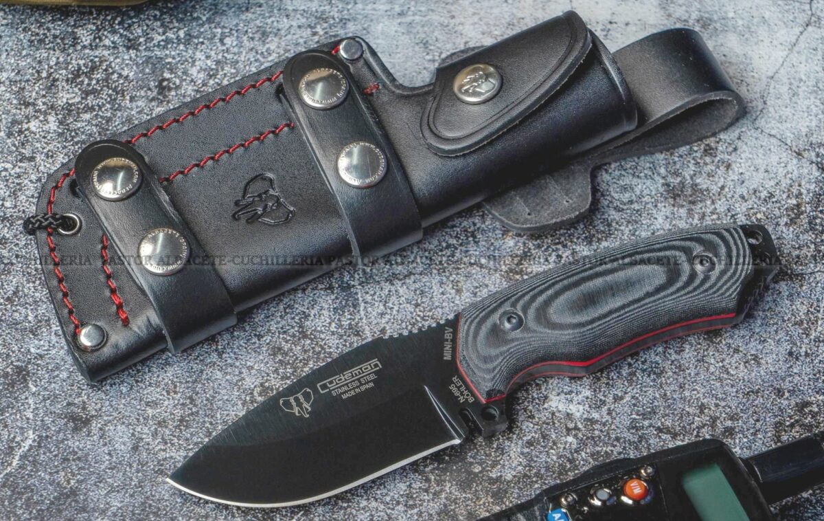 Cudeman 115N  Mini Boina Verde–  Cuchillo Bushcraft, Micarta  & Böhler N695