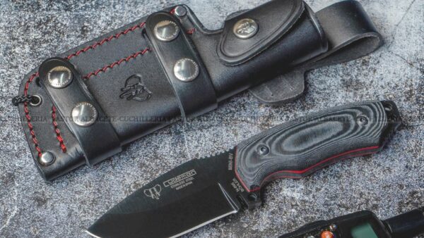 Cudeman 115N  Mini Boina Verde–  Cuchillo Bushcraft, Micarta  & Böhler N695