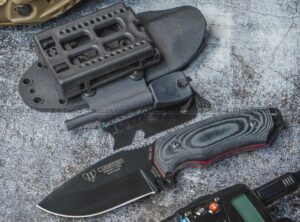 Cudeman 115NK Mini Boina Verde–  Cuchillo Bushcraft, Micarta  & Böhler N695