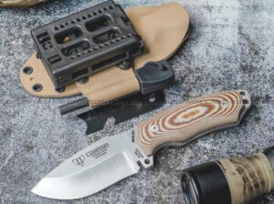 Cudeman 115XK Mini Boina Verde–  Cuchillo Bushcraft, Micarta  & Böhler N695