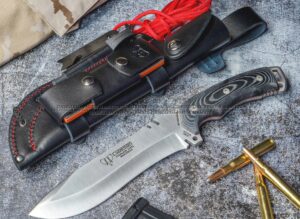 Cudeman 299-BC-  Boina Verde Español –  Cuchillo Bushcraft, Micarta  & Böhler N695
