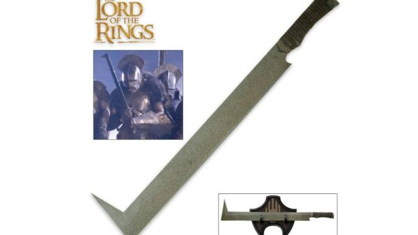 La Cimitarra Uruk-Hai de Saruman es una pieza ornamental, creada con un nivel de detalle excepcional para satisfacer incluso a los seguidores más exigentes de El Señor de los Anillos.