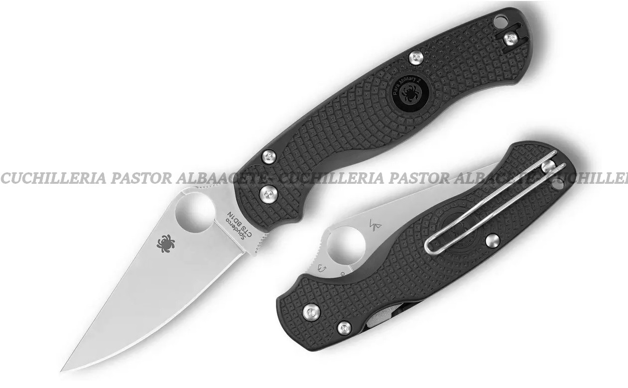 La Navaja Spyderco Para Military 2 FRN Black Plain C81PBK2 es una de las navajas tácticas y EDC más reconocidas del mundo.