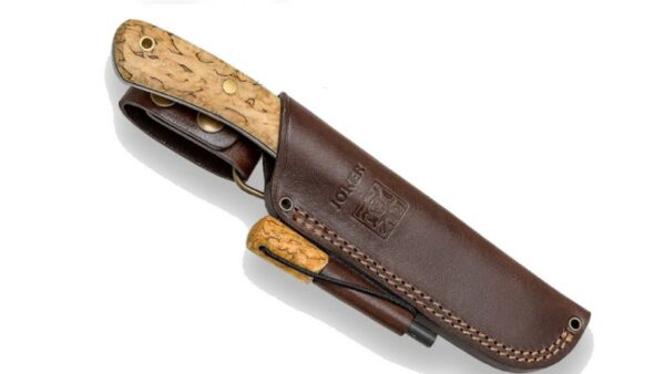 Cuchillo Joker Nessmuk S CL132-P  Abedul  Funda Cuero Pedernal