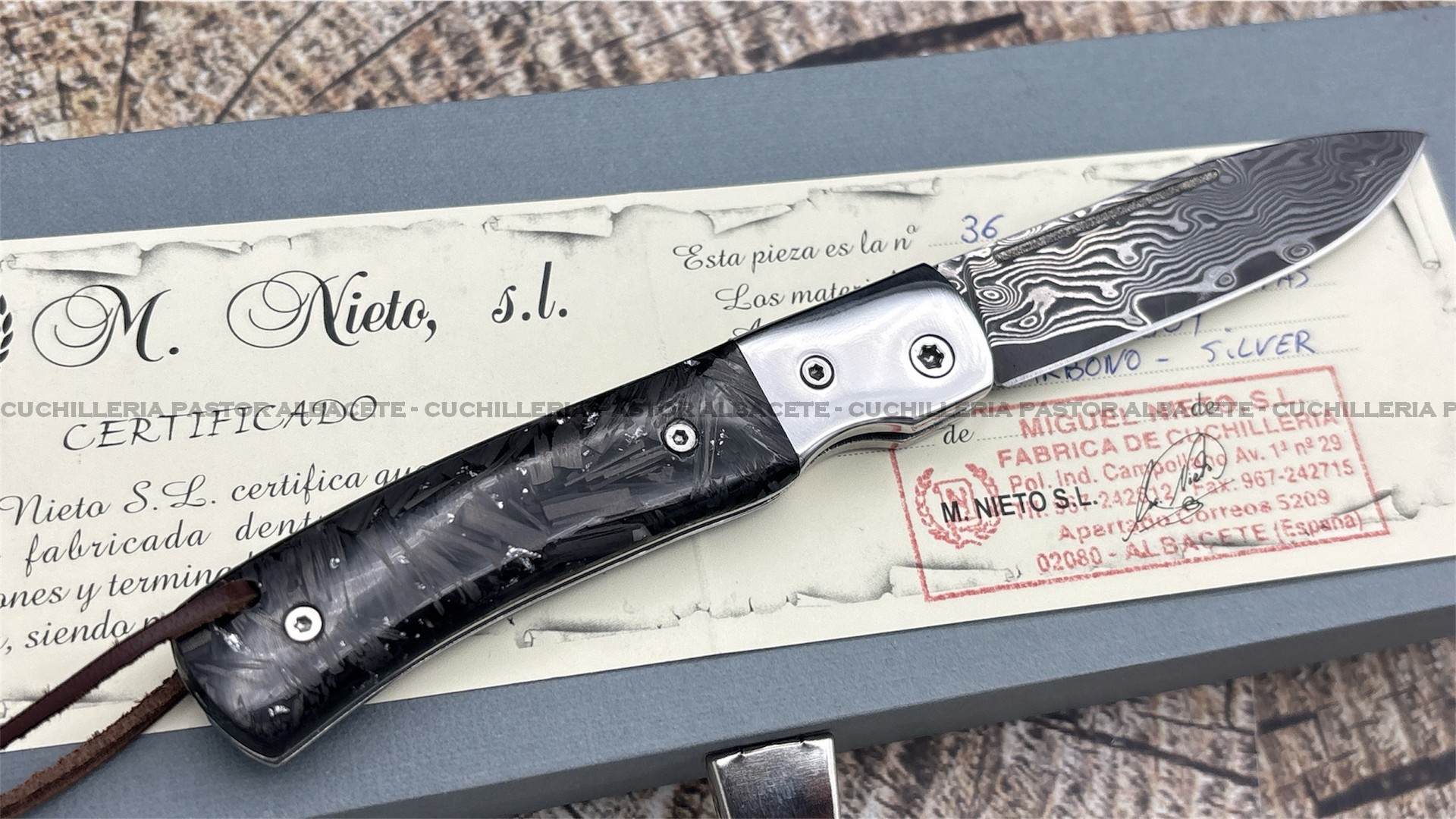 Navaja M.Nieto Lord Edición Limitada Damasco Fibra Carbono - Imagen 2