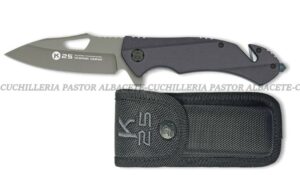 La navaja rescate K25  G10 Negro  es una herramienta versátil y resistente, diseñada para ofrecer un rendimiento fiable tanto en el uso diario (EDC) como en actividades al aire libre.