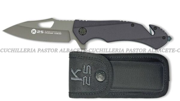 La navaja rescate K25  G10 Negro  es una herramienta versátil y resistente, diseñada para ofrecer un rendimiento fiable tanto en el uso diario (EDC) como en actividades al aire libre.