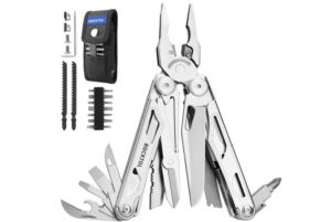 La multiherramienta ROCKTOL SK05VG 29 en 1 es una solución completa, robusta y versátil diseñada para afrontar cualquier tarea, desde trabajos profesionales hasta aventuras outdoor. Fabricada en acero inoxidable de alta resistencia, integra múltiples funciones en un diseño compacto, ergonómico y seguro.