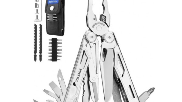 La multiherramienta ROCKTOL SK05VG 29 en 1 es una solución completa, robusta y versátil diseñada para afrontar cualquier tarea, desde trabajos profesionales hasta aventuras outdoor. Fabricada en acero inoxidable de alta resistencia, integra múltiples funciones en un diseño compacto, ergonómico y seguro.