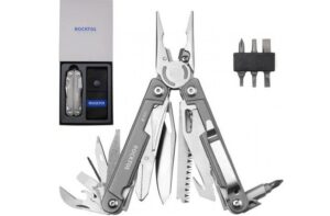 La ROCKTOL Gen-R 27 en 1 es una multiherramienta premium diseñada para ofrecer máxima funcionalidad, resistencia y precisión en un formato compacto. Ideal para uso diario (EDC), actividades outdoor, bricolaje y trabajos técnicos, combina materiales de alta calidad con un diseño ergonómico y robusto.