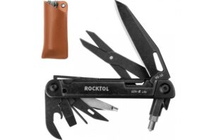 La ROCKTOL GEN-R Lite 15 en 1 es una multiherramienta compacta, elegante y funcional, diseñada para el uso diario (EDC). Con un acabado negro lavado a la piedra y materiales resistentes, combina estilo, durabilidad y practicidad en un formato ligero y fácil de transportar.